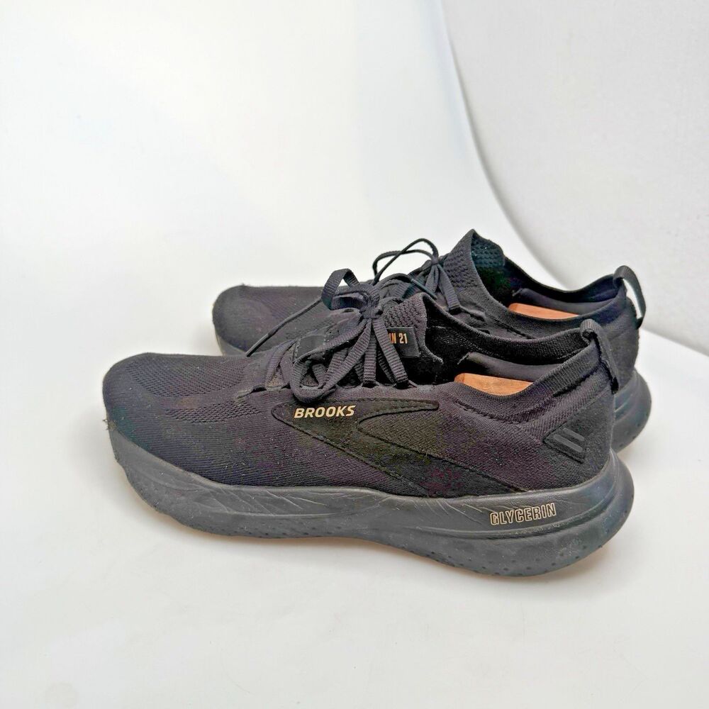 Brooks Glycerin 21 StealthFit Running Shoes Men's 9.5 EU 43 Black No Insoles GUC - Picture 2 of 14